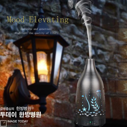 镂空铁艺香薰机 静音加湿、七彩夜灯，家用电器跨境货源优选